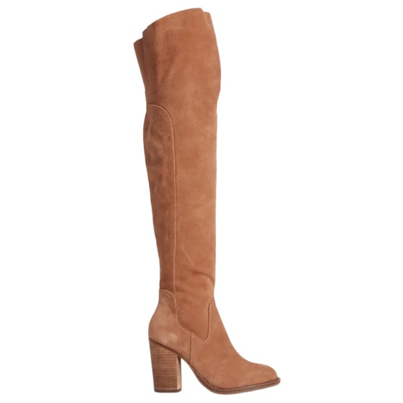 New Kelsi Dagger Brooklyn x Anthropologie Logan Over Knee 7 Chestnut Suede Boots - Picture 7 of 11